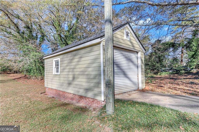 view of garage