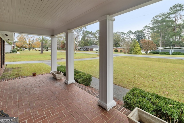 view of patio with covered porch