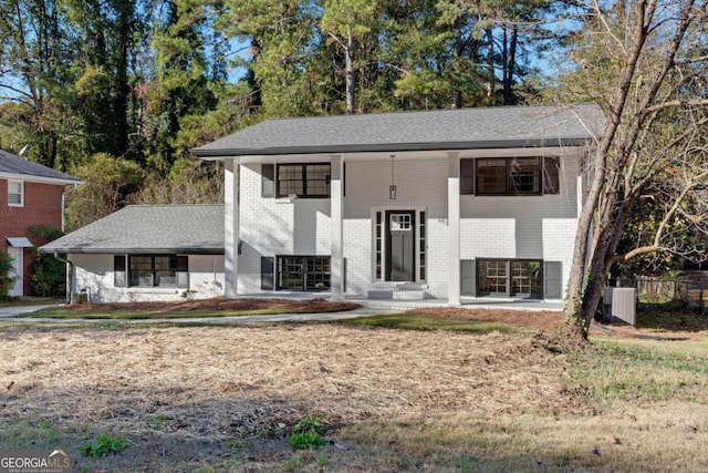 split foyer home with central AC unit