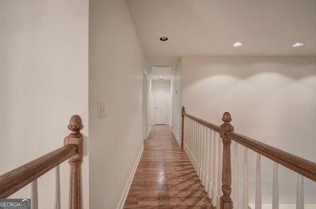 hall featuring wood-type flooring