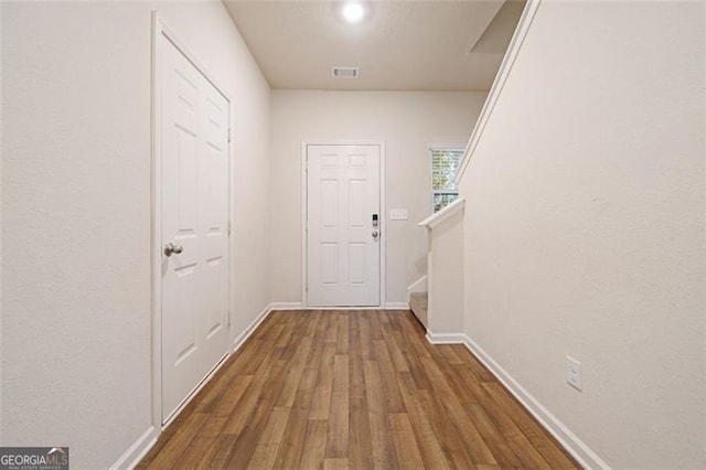 hall featuring hardwood / wood-style floors