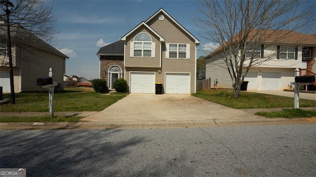 view of front of home with a front lawn