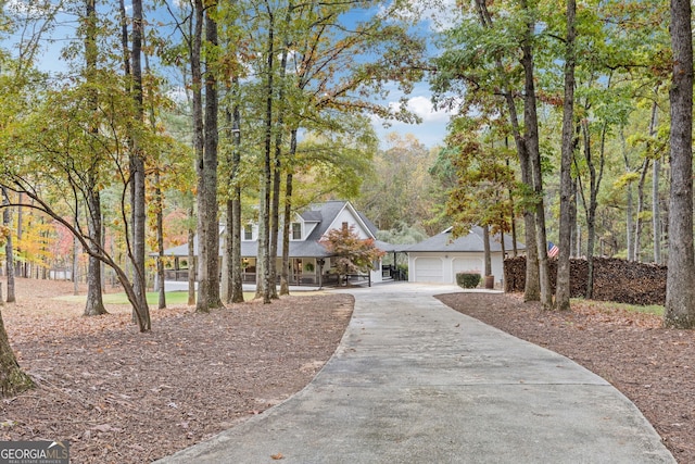 view of front of property featuring a garage