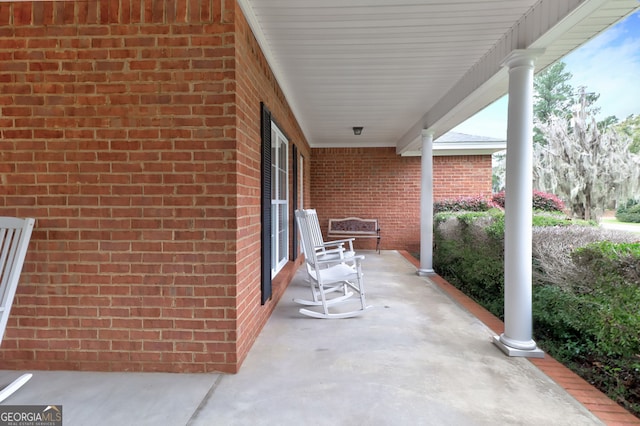 view of patio with covered porch