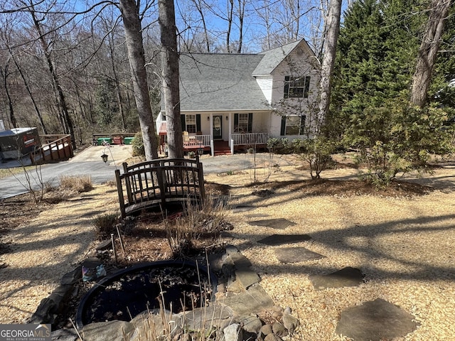 exterior space featuring covered porch