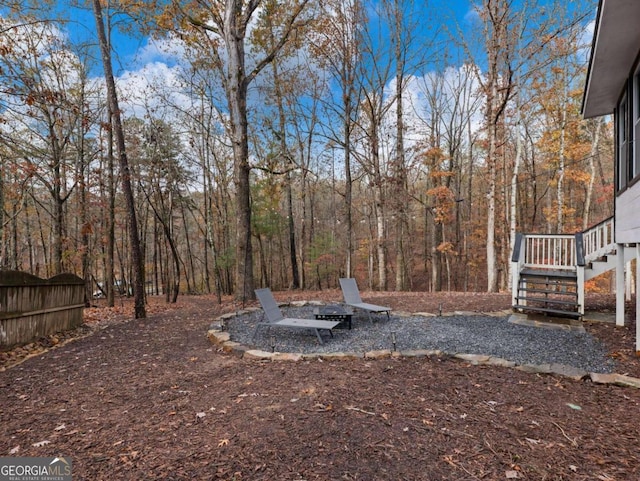 view of yard with a deck