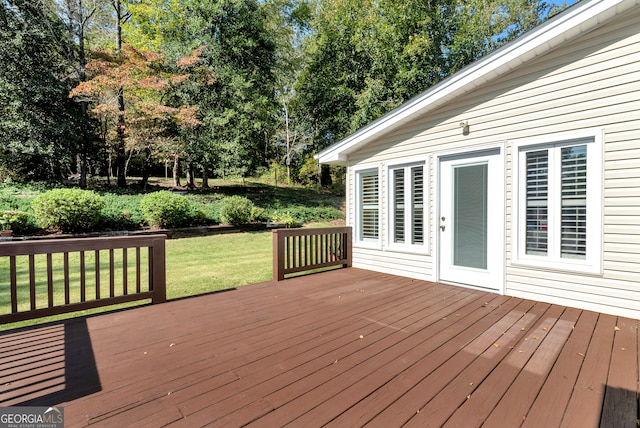 deck with a lawn