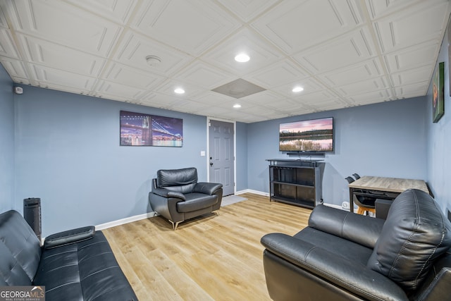 living room featuring hardwood / wood-style floors