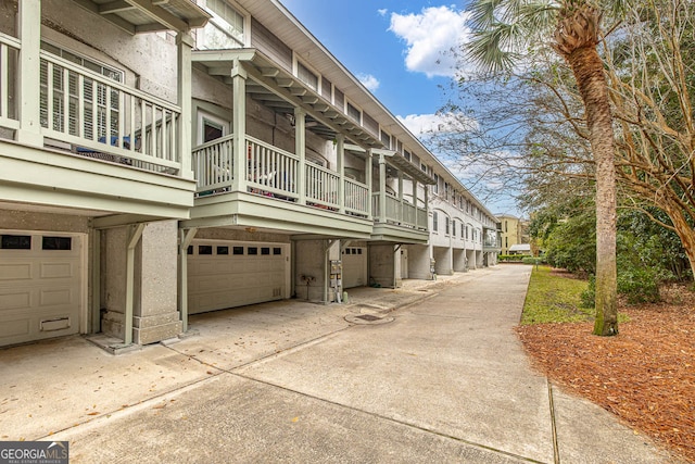 view of property featuring a garage