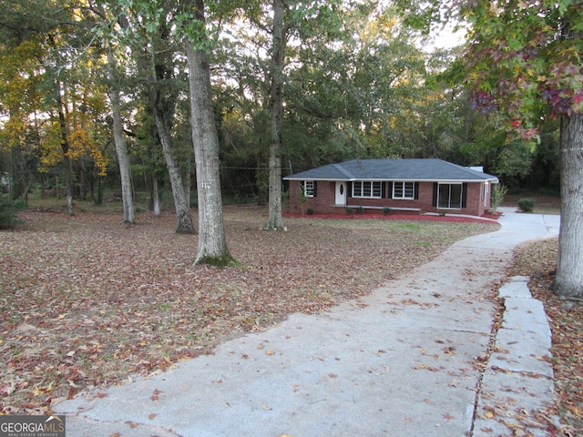 view of single story home