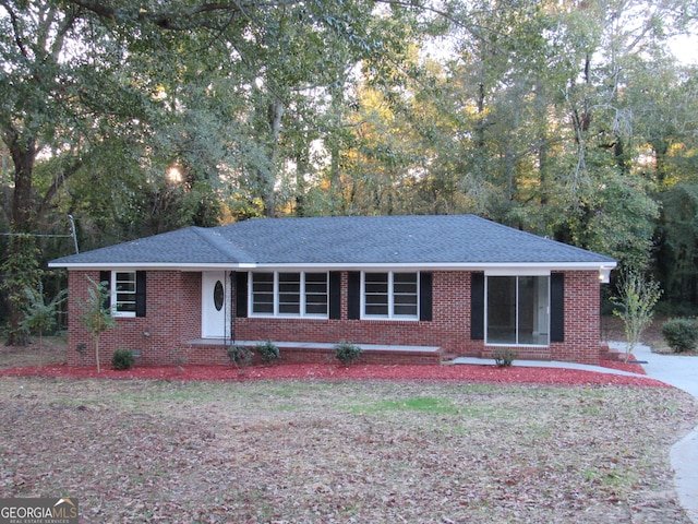 view of single story home