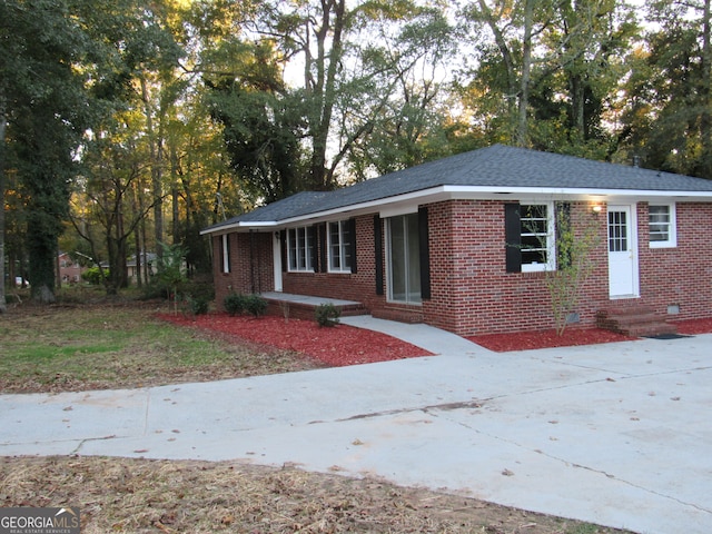 view of single story home