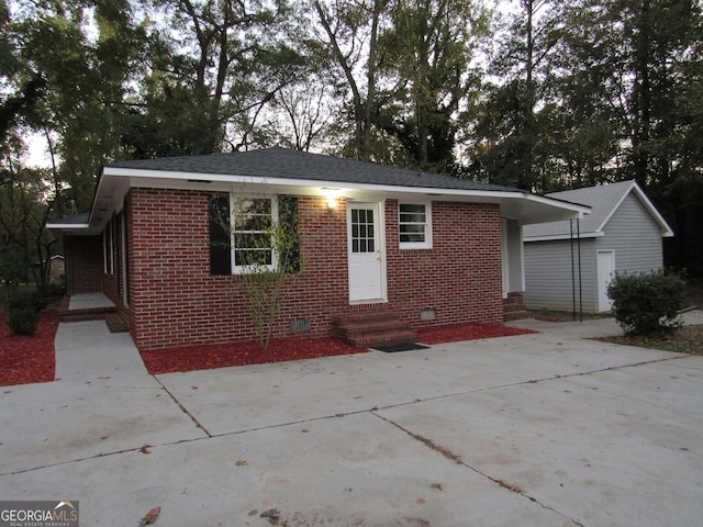 view of ranch-style home