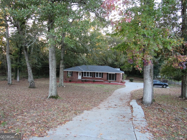 view of single story home