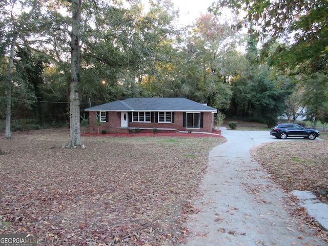 view of single story home