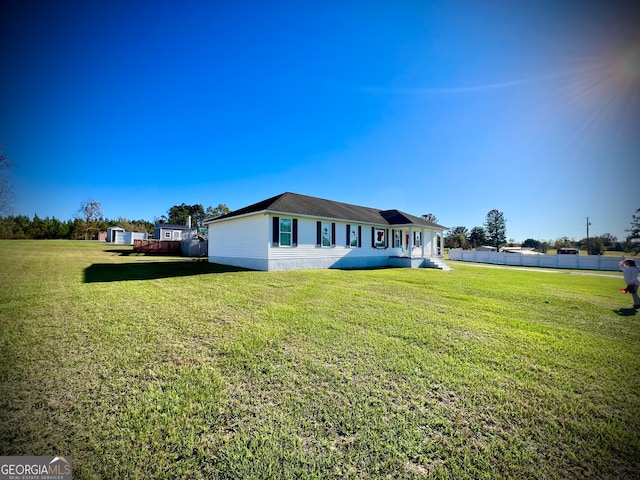 exterior space featuring a yard