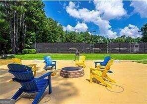 view of patio featuring a fire pit