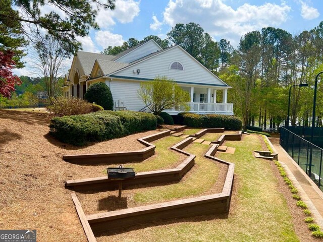 exterior space with covered porch