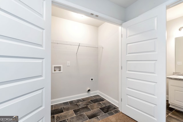 laundry room featuring hookup for an electric dryer and washer hookup