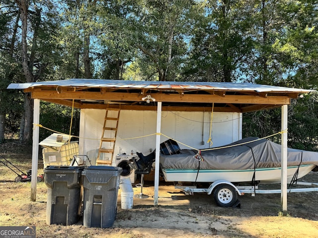 view of outdoor structure with a trampoline