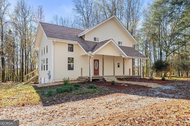 front facade with covered porch