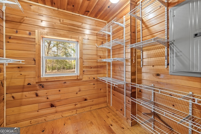 spacious closet with hardwood / wood-style flooring