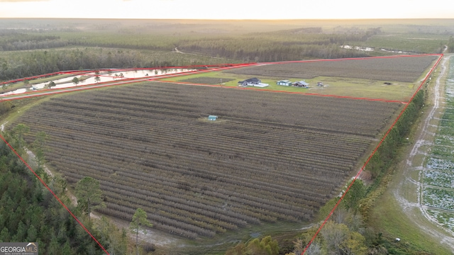 bird's eye view featuring a rural view