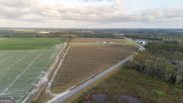 aerial view with a rural view