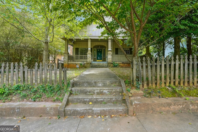 view of front of property with a porch