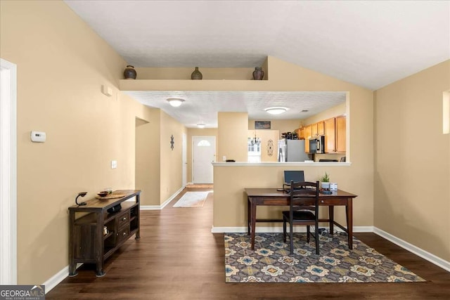 office area featuring hardwood / wood-style floors