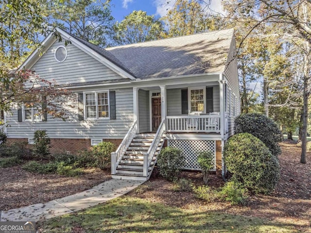 view of front of home featuring a porch