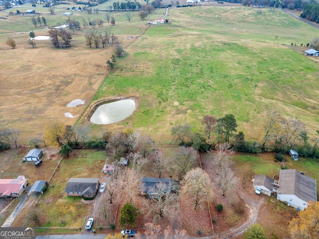 bird's eye view featuring a rural view