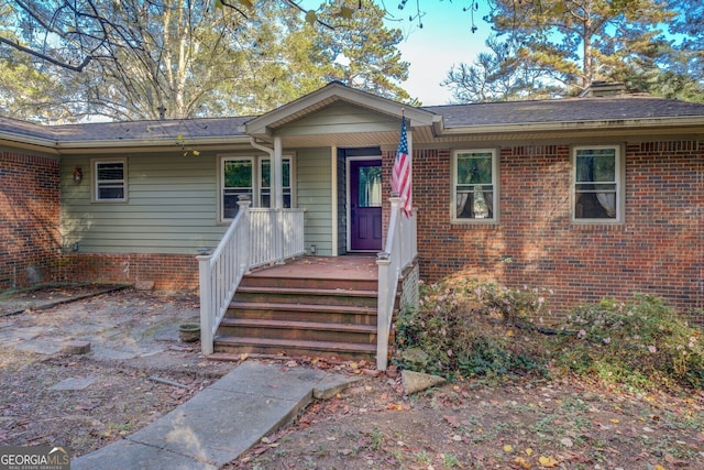 view of front of property with a porch