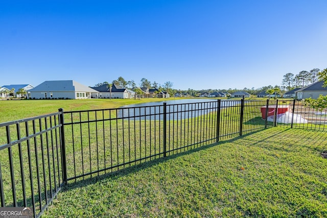 view of yard featuring a water view