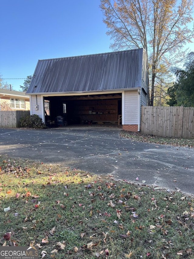 view of garage