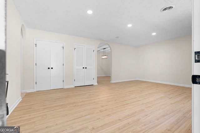 interior space featuring light wood-type flooring