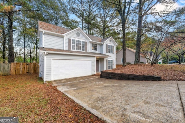 view of property with a garage