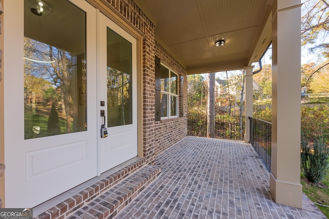 view of patio with a porch