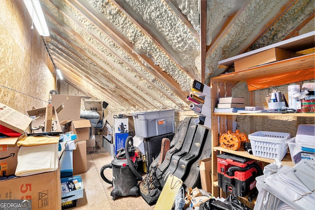 view of unfinished attic