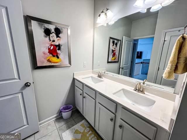 bathroom featuring tile patterned floors and vanity