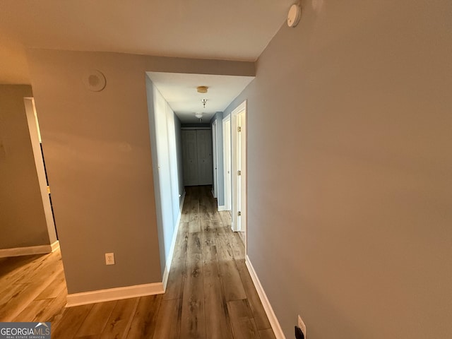 hall featuring wood-type flooring