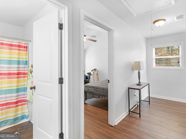 hall featuring hardwood / wood-style flooring