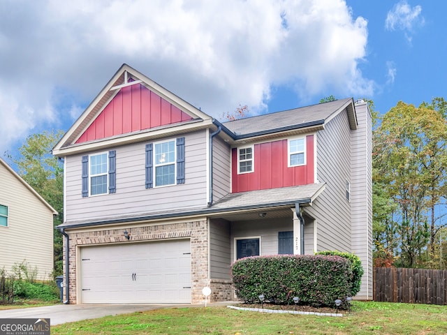 craftsman-style home with a garage