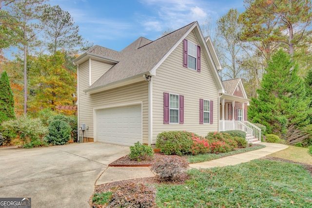 view of home's exterior featuring a garage