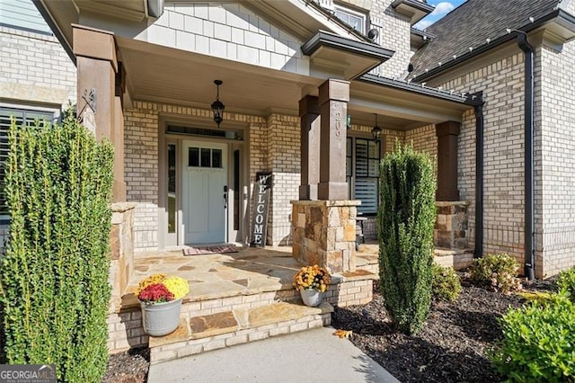 property entrance with a porch