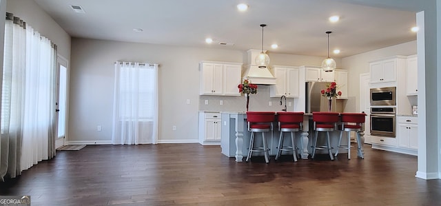 interior space featuring dark wood-type flooring