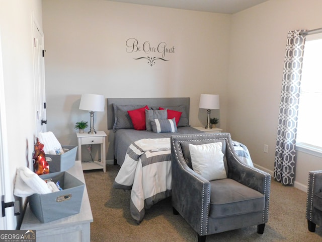 bedroom featuring carpet flooring