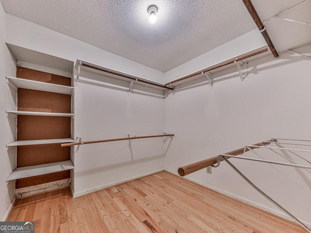 walk in closet featuring wood-type flooring