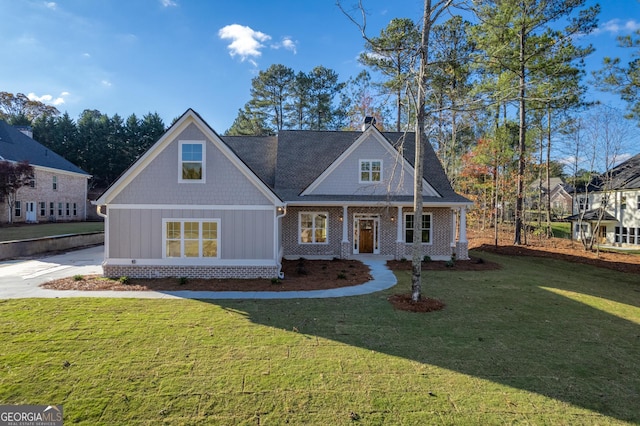 view of front of home with a front yard