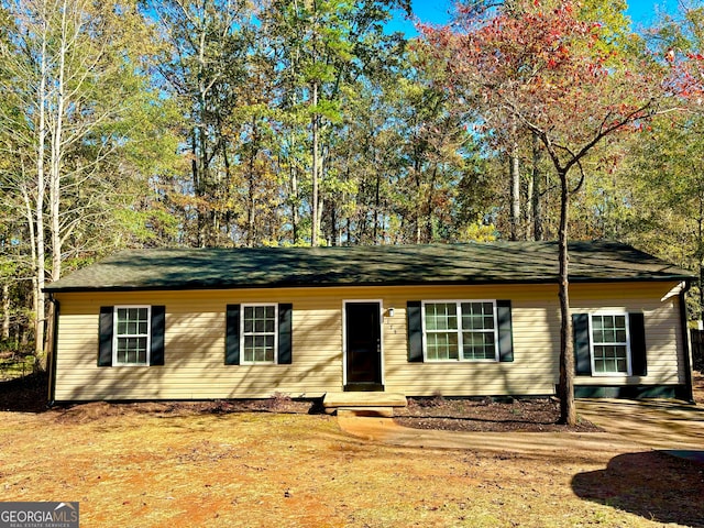 view of single story home